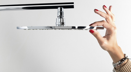 SPIRIT ROUND panel prysznicowy z baterią termostatyczną 250x1550mm, biały