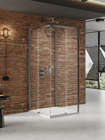 NZ4 Kabina prysznicowa PRIME GUNMETAL BRUSHED 2D prostokątna przyścienna L 100x80x200 szkło czyste 6mm Active Shield 2.0