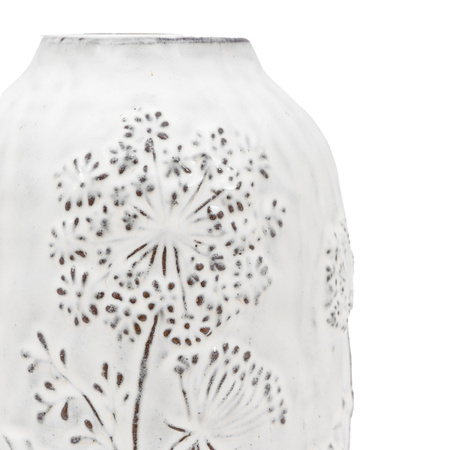 Meadow Embossed Ceramic Vase Stone 175x175x250mm