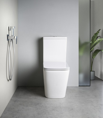 PORTO RIMLESS kompakt WC, odpływ poziomy/pionowy, biały