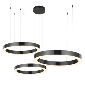 Lampa wisząca CIRCLE 3 40+60+80 cm - LED, ring tytan szczotkowany na 1 podsufitce