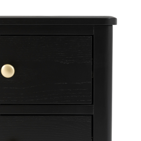 Acton 2 Drawer Bedside Black 450x400x550mm