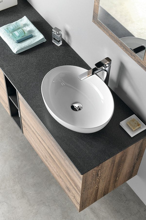 TREOS szafka umywalkowa 110x53x50,5cm, czarny mat