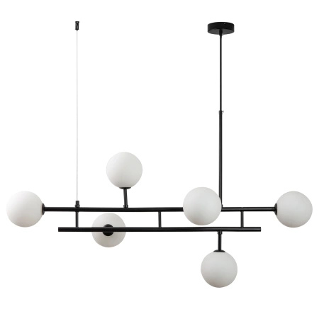 Lampa wisząca MODERNO DUO 100 cm -czarna z białymi kloszami