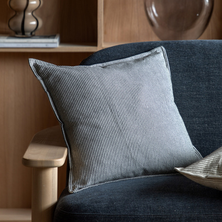 Windsor Woven Stripe Cushion Ink Blue 450x450mm