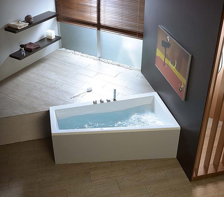 ANDRA R wanna asymetryczna 160x90x45cm, biały