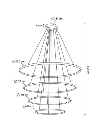 MOOSEE lampa wisząca RING SLIM M złota