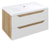WAVE szafka umywalkowa 79,7x45x47,8cm, biała/dąb Alabama