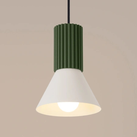 Lampa wisząca ESTRIA 1 beżowa/zielona oliwka