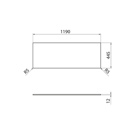 Blat Rockstone 1190x12x445mm, biały mat