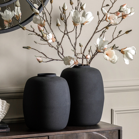Zia Vase Black 335mm Set of 2