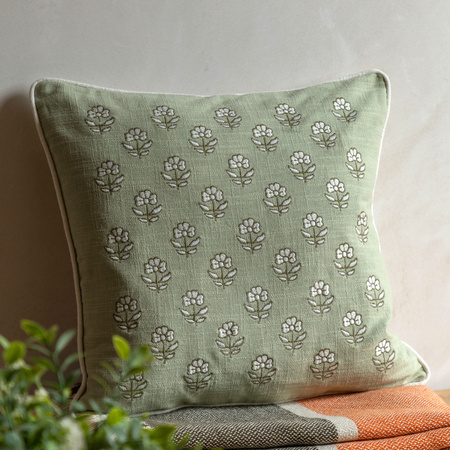 Ilkley Embroider Floral Cush Sage 450x450mm