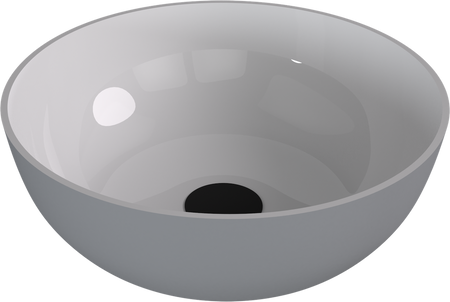 BANERA ROUND umywalka kompozytowa nablatowa, Ø 39 cm, biały/szary mat