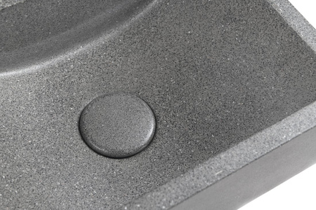 CREST L umywalka betonowa z korkiem, 40x22cm, czrany granit