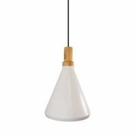 Lampa wisząca NORDIC WOODY biało drewniana 25 cm