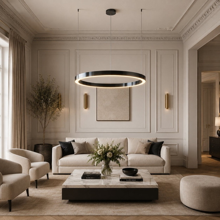 Lampa wisząca CIRCLE 100 cm - LED, ring tytan szczotkowany