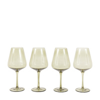 Wine Glass Smokey Green (4pk) 94x94x210mm