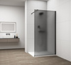 ESCA BLACK MATT jednoczęściowa kabina przysznicowa Walk-In, montaż przy ścianie, szkło mat dymione, 700 mm