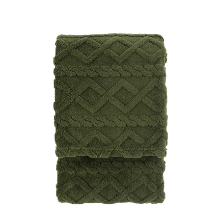 Woodland Cable Knit Throw Forest Green 1300x1700mm