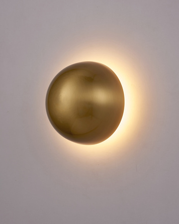 Kinkiet ścienny BUTTON, 16 cm - LED, złoty, półkulisty