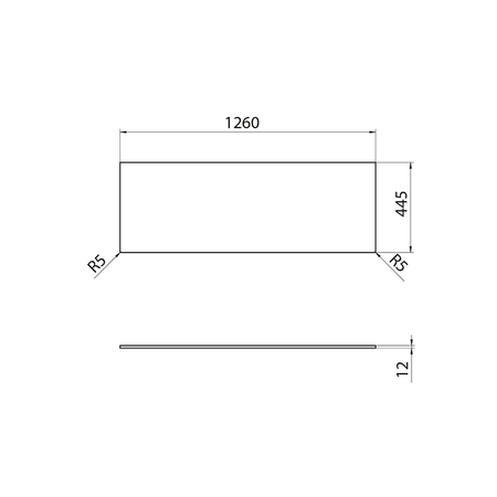 Blat Rockstone 1260x12x445mm, biały mat