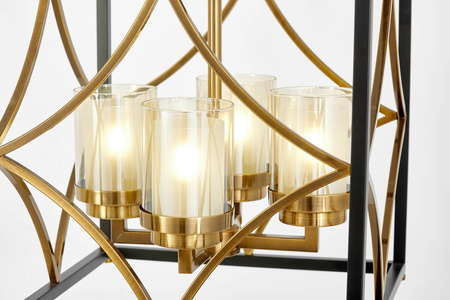LAMPA WISZĄCA LOFT CZARNO-MOSIĘŻNA QUADRATO