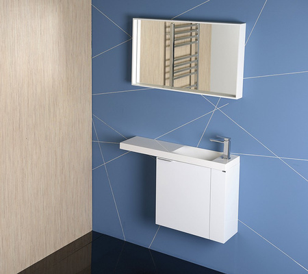 LATUS VI szafka umywalkowa 50x50x22cm, prawa, biała