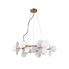 Lampa wisząca CHIC-9, 75 cm - złoty żyrandol z białymi kulami