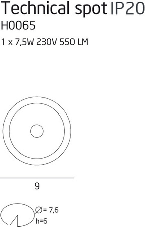 TECHNICAL SPOT IP20 oprawa podtynkowa