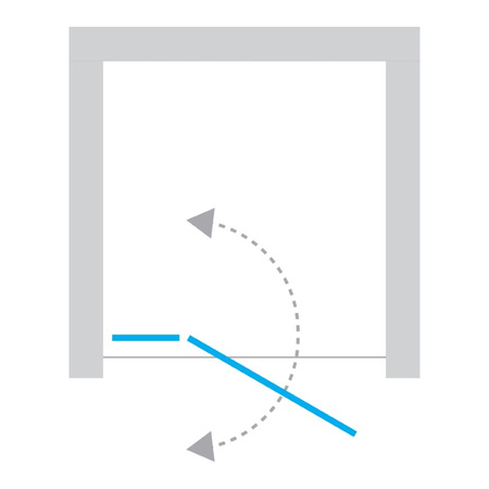 NZ2 Drzwi wnękowe NEW SOLEO 1D U 80x195 szkło czyste 6mm Active Shield 2.0 - z elementem stałym - wsp. równoległy
