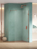 NZ4 Kabina prysznicowa EVENTA COPPER SHINE WALK-IN U 50x200 szkło czyste 8mm Active Shield 2.0
