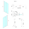 LORO parawan wannowy składany 900mm, szkło czyste