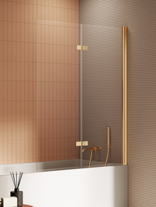 Parawan nawannowy NEW SOLEO GOLD BRUSHED 1D P 100x140 szkło czyste 6mm Active Shield 2.0