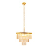 Lampa wisząca SPLENDORE 50 cm - żyrandol złoto-kryształowy