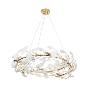 Lampa wisząca BOTANIKA 80cm -złota, G9, regulowana, designerska