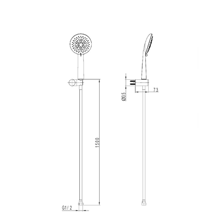 Zestaw prysznicowy z uchwytem Orion Chrome