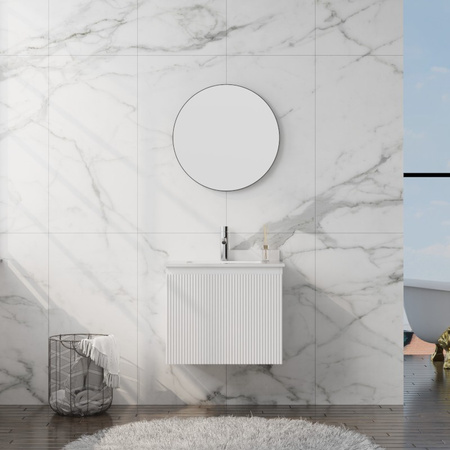 Szafka wisząca z blatem i umywalką Irvine White 600