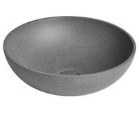 TURF umywalka betonowa z korkiem, średnica 44cm, czrany granit