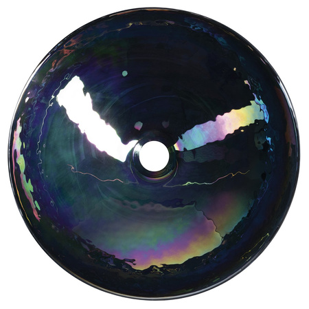DECORA NERO MURANO umywalka szklana nablatowa, średnica 41cm, czarny