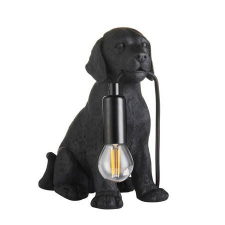 Labrador Puppy Table Lamp Black