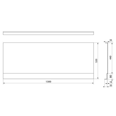 COUVERT NIKA obudowa czołowa, 130x52cm