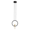 Lampa wisząca AMICI 27 cm - LED, mosiądz czarny ring z dekoracyjną złotą figurką