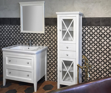 CROSS szafka umywalkowa 85x81x47cm, 2 szuflady, starobiała