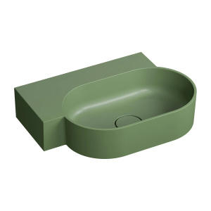 OVO M+ umywalka nablatowa/wisząca - lewa, 55 x 38 cm, olive mat