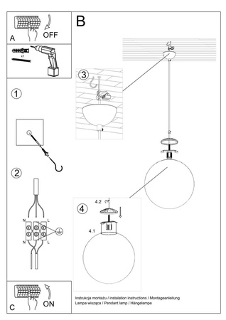 Lampa wisząca UGO 20 złota