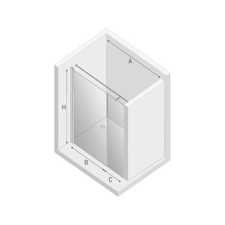 DRZWI WNĘKOWE NEW SOLEO  U 110x195 CZYSTE 6mm ACTIVE SHIELD