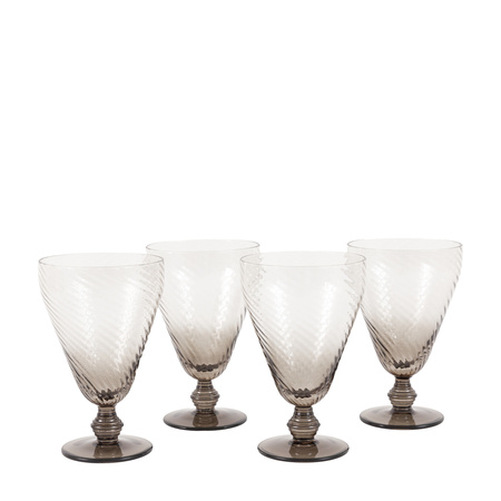 Swirl Wine Glass Smoked Grey (4pk) 92x92x145mm