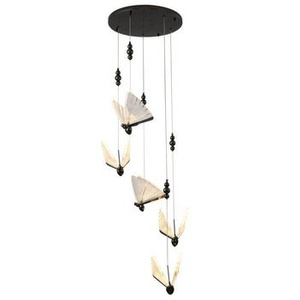 Lampa wisząca BEE LAMP 5, 45 cm- LED, czarna, w kształcie motyla