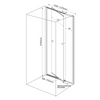 AMICO drzwi prysznicowe zawiasowe 1040-1220x1850mm, szkło czyste