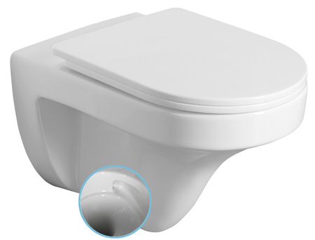 DENICA WC misa wisząca, Vortex Rimless, 36x52cm, biały